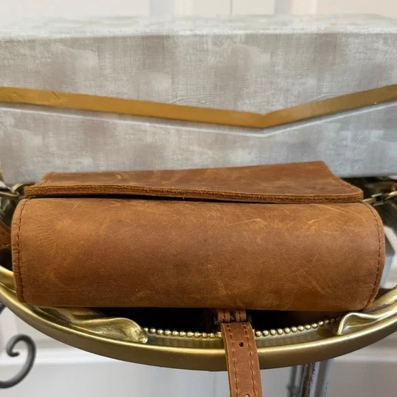 Portland Leather Caramel Brown Leather Crossbody - Picture 8 of 10
